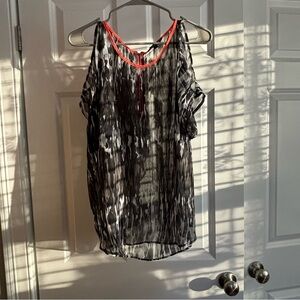 Express sheer cold shoulder top size L